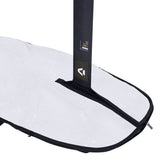 ION Wing Boardbag Core 2026, weiß mit schwarzem Rand, Transporttasche für Wingfoils, Detailansicht Mast und Tasche