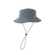 ION Bucket Surf Hat 2024, grauer Nylonstoff, mit Kinnriemen, Frontalansicht