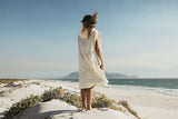ION Surf Poncho Select Reefside 2024 in Creme, Baumwolle, tragbar am Strand, Rückansicht