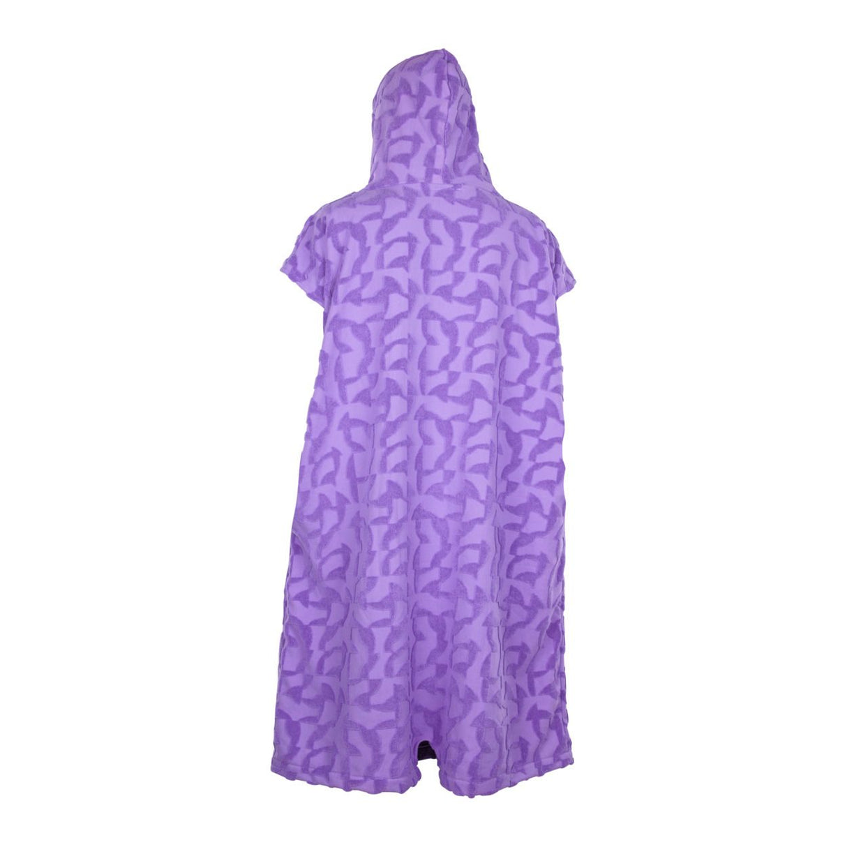 ION Surf Poncho Select Reefside 2024 in Violett mit Muster, Kapuze und Kurzärmeln, Rückansicht
