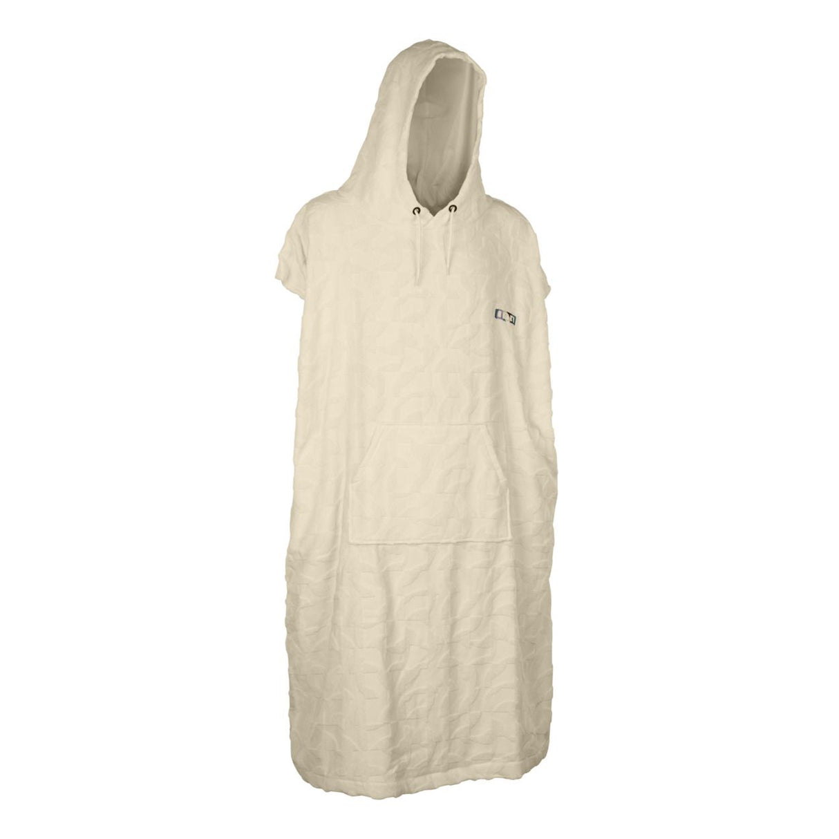 ION Surf Poncho Select Reefside 2024 in Creme, Baumwolle, mit Kapuze und Kurzärmeln, Vorderansicht