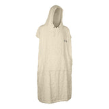 ION Surf Poncho Select Reefside 2024 in Creme, Baumwolle, mit Kapuze und Kurzärmeln, Vorderansicht