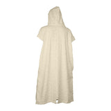 ION Surf Poncho Select Reefside 2024 in Creme, Baumwollmischung, mit Kapuze, Rückansicht