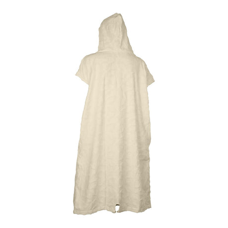 ION Surf Poncho Select Reefside 2024 in Creme, Baumwollmischung, mit Kapuze, Rückansicht