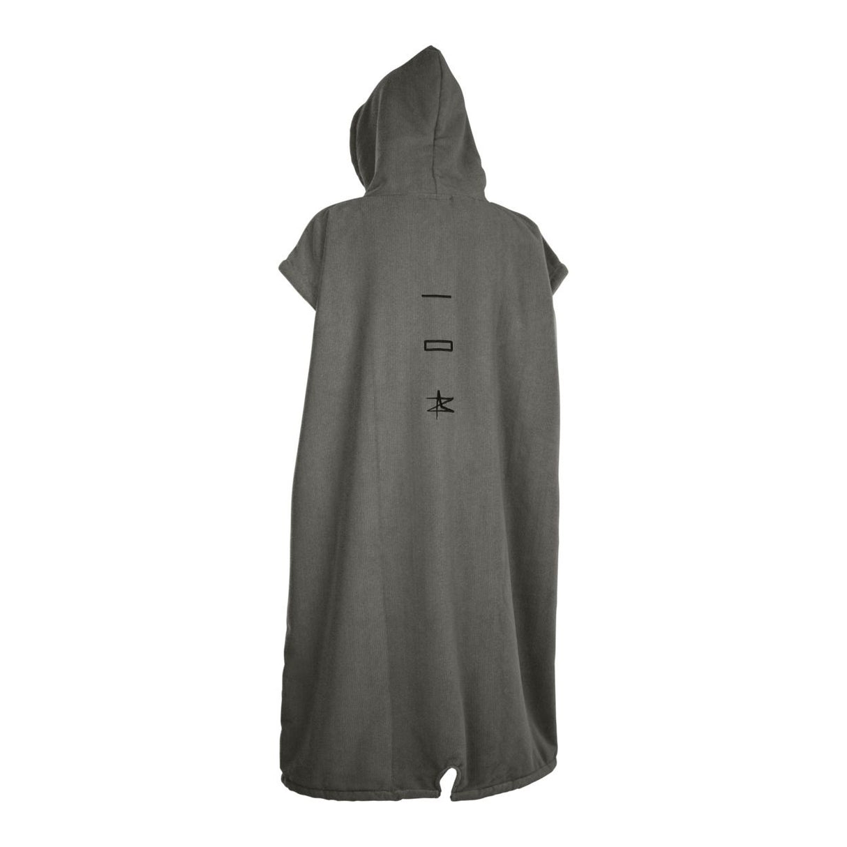 ION Surf Poncho Element 2026 in Grau, Kapuze, Frontalansicht, Baumwollmischgewebe