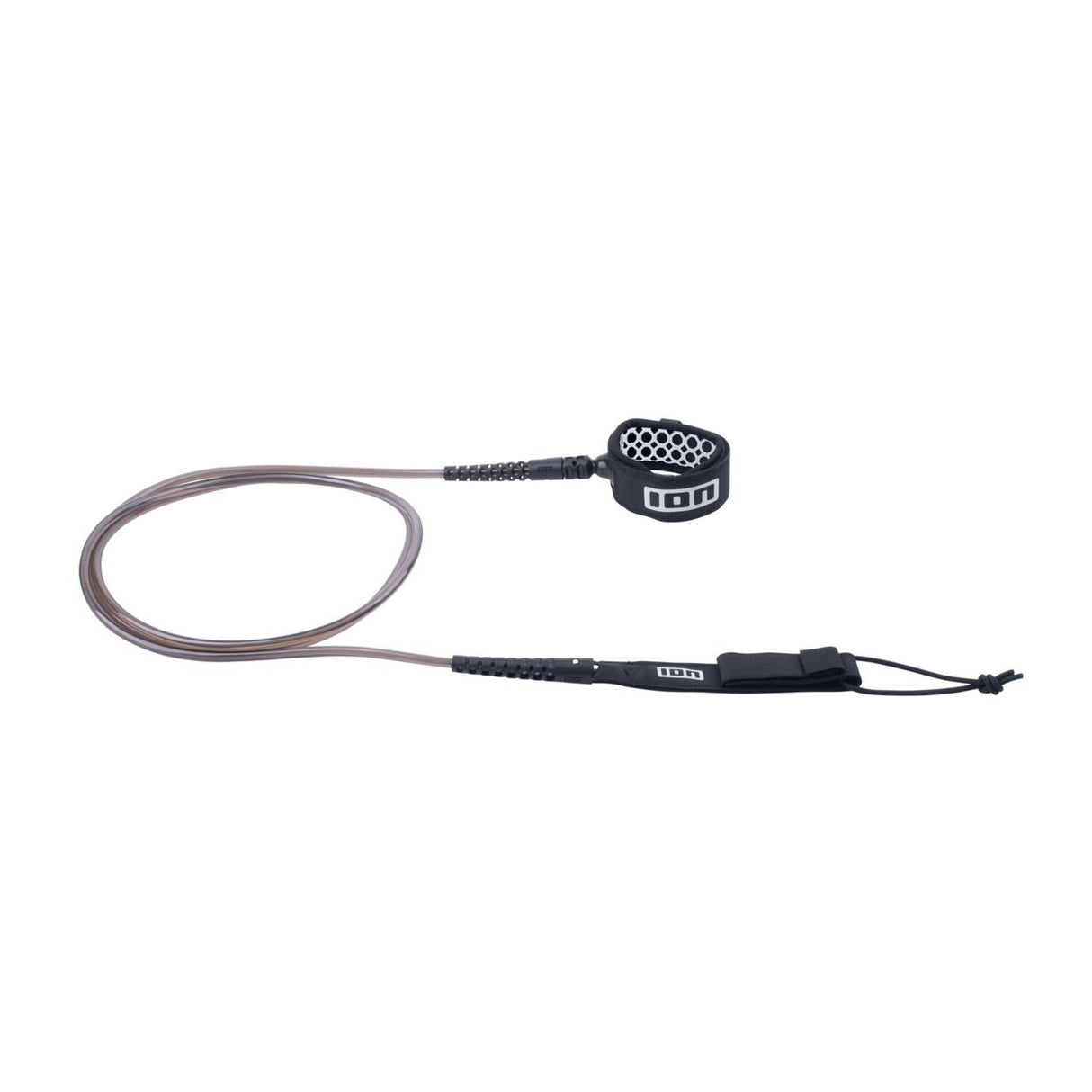 ION Surf Leash Core Ankle 2026, grau-schwarze Fußschlaufe mit Neopren-Manschette und Kordel, Produktansicht