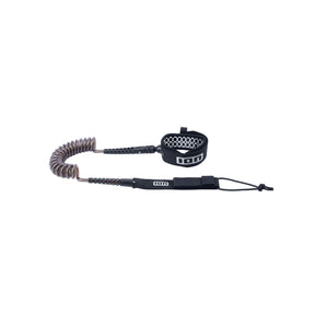ION Wing Board Leash Core Coiled Ankle schwarz mit Spiralwicklung und Fußschlaufe