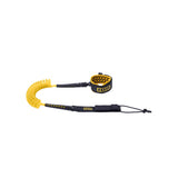ION Wing Board Leash Core Coiled Ankle FW2026 in Gelb-Schwarz mit Spiralkabel und Fußmanschette