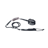 ION Wing Board Leash Core Hybrid Ankle 2026, schwarz, Hybrid-Material mit Spiralwicklung und Fußmanschette, Produktübersicht