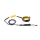 ION Wing Board Leash Core Hybrid Knee 2026, schwarz-gelb, Neoprene und Kunststoff, Knieleine mit Spiralwickel und Befestigungsmanschette