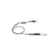 ION Wing Board Leash Core Hybrid mit Karabiner, schwarze Neopren-Leine mit Spiralwicklung und Befestigungssystem