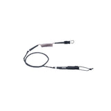 ION Wing Board Leash Core Hybrid mit Karabiner, schwarze Neopren-Leine mit Spiralwicklung und Befestigungssystem