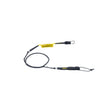 ION Wing Board Leash Core Hybrid mit Karabiner, gelb-schwarze Seilkonstruktion, Frontalansicht