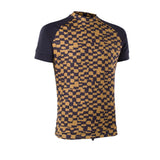 ION Maze 2026 Funktionsshirt mit Karomuster in Gold und Navyblau, Frontansicht