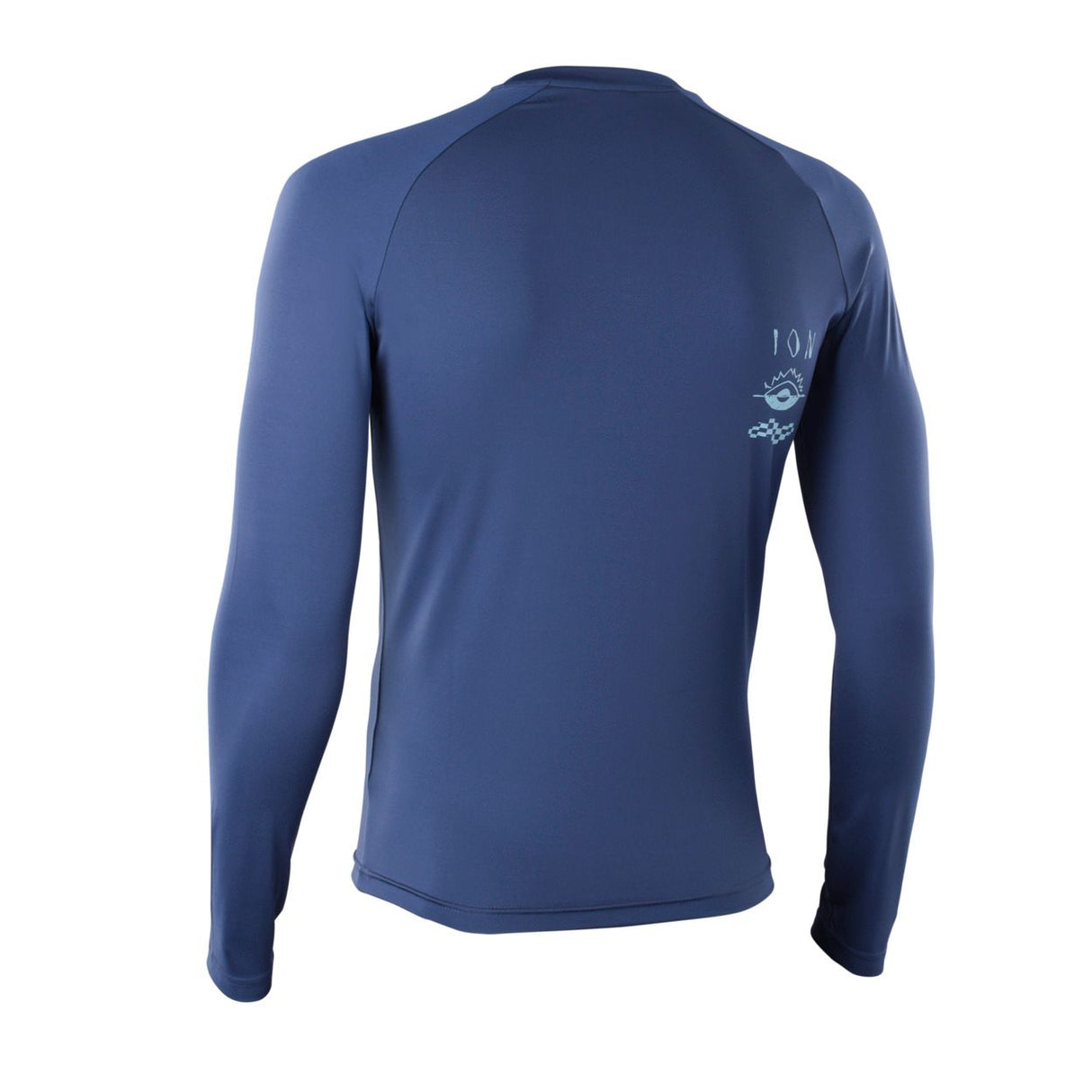 ION Rashguard LS 2026 Langarm-Shirt in Blau, Rückansicht, UV-Schutz Wassersport-Oberteil