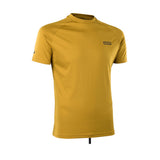 ION Rashguard SS 2024 in Goldgelb, Kurzarm-Badeshirt aus funktionalem Material, Frontansicht