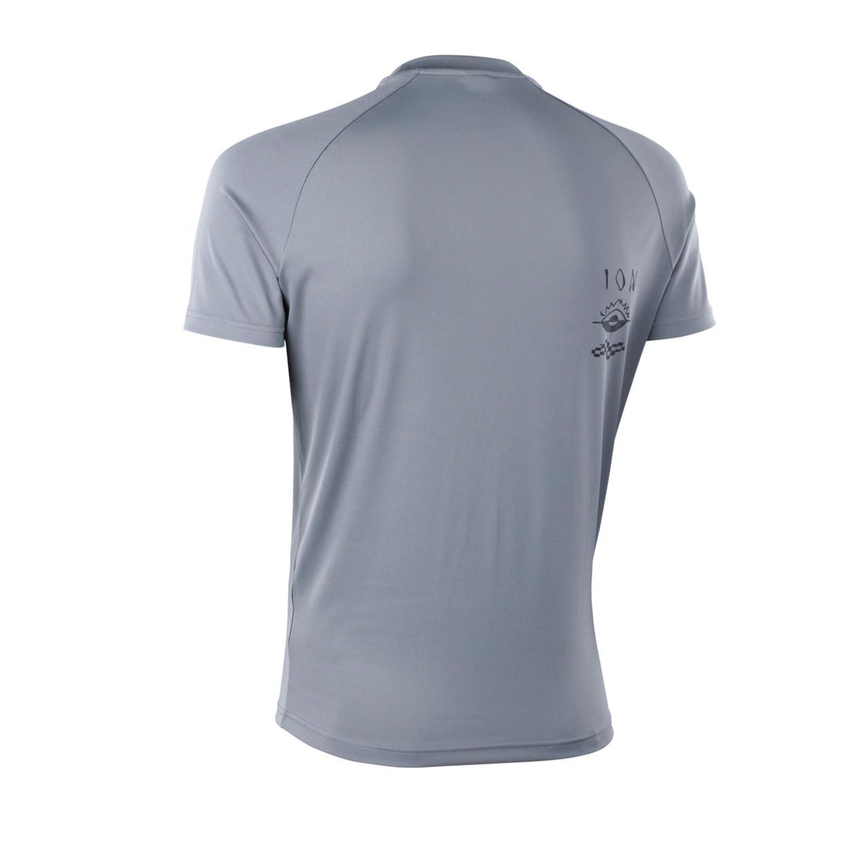 ION Rashguard SS 2024 grau, Kurzarm-Funktionsshirt aus schnelltrocknendem Material, Rückansicht