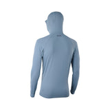 ION Rashguard Sun Pro SS26 blaugrau mit Kapuze, Rückansicht, Langarm-Sonnenschutz