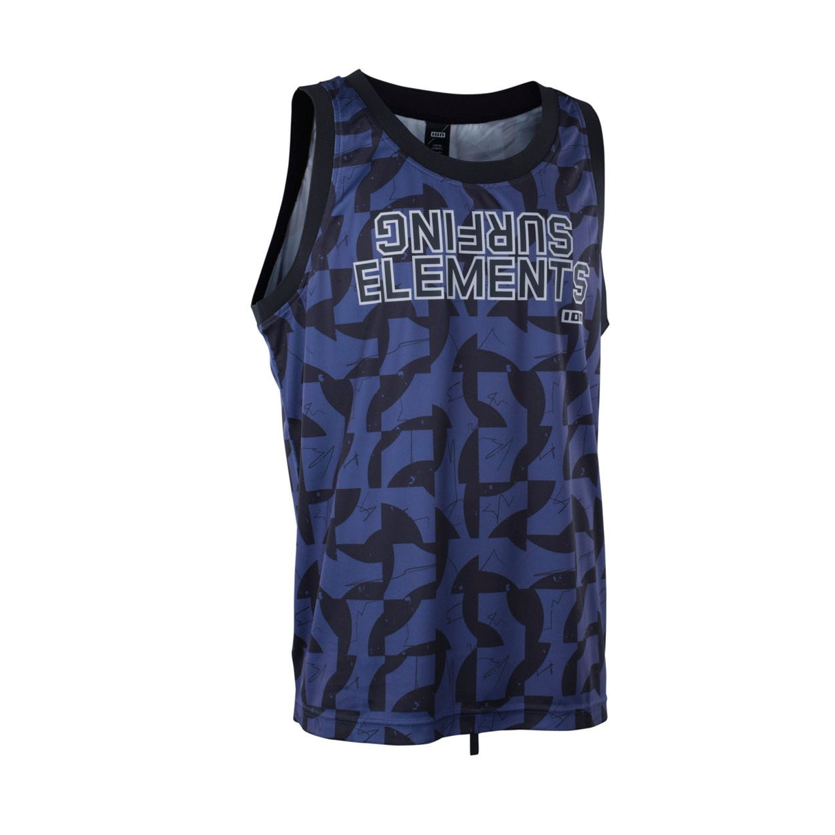 ION Basketball Shirt 2026 blau mit abstraktem Muster und Schriftzug, ärmellos, Vorderansicht