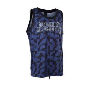 ION Basketball Shirt 2026 blau mit abstraktem Muster und Schriftzug, ärmellos, Vorderansicht