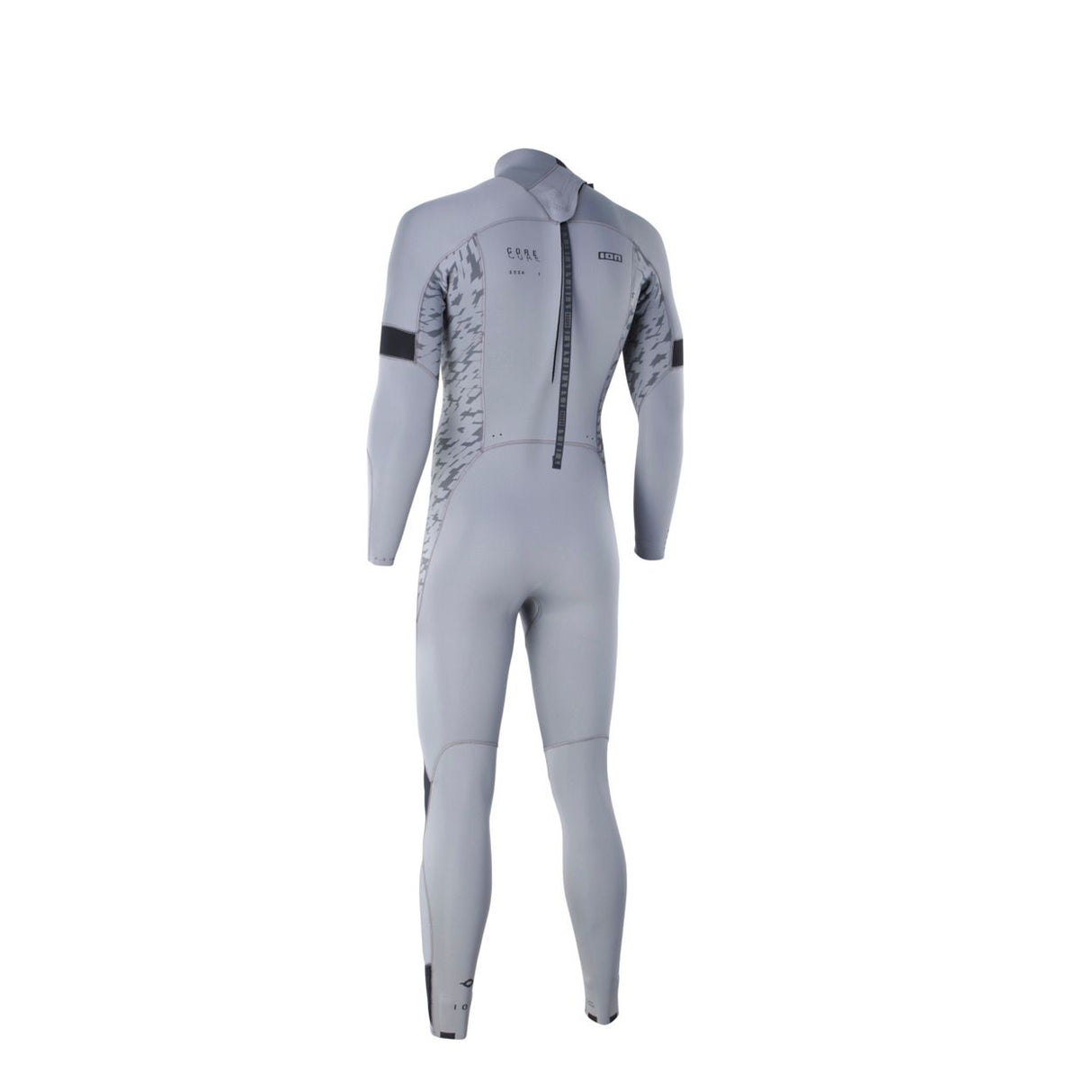 ION Seek Core 4/3 Back Zip Neoprenanzug grau, Rückansicht, langärmliger Tauchanzug mit Reißverschluss
