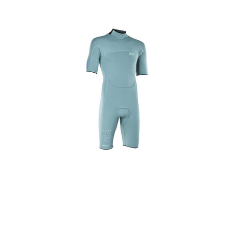 ION Seek Core 2/2 Shorty SS Back Zip Neoprenanzug in Blaugrün, Frontansicht