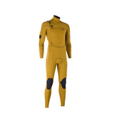 ION Seek Core 3/2 Front Zip Neoprenanzug in Goldgelb mit schwarzen Verstärkungen, Frontansicht