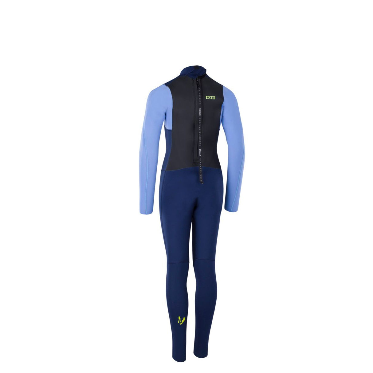ION Capture 4/3 Back Zip Junior Neoprenanzug in Blau und Hellblau, Rückansicht