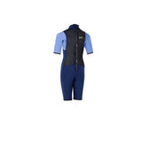 ION Capture 2/2 Shorty SS Back Zip junior Neoprenanzug in Blau und Schwarz, Frontalansicht