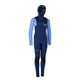 ION Capture 6/5 Hood Front Zip Neoprenanzug Junior in Dunkelblau und Hellblau mit Kapuze, Frontansicht
