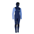 ION Capture 6/5 Hood Front Zip Neoprenanzug Junior in Dunkelblau und Hellblau mit Kapuze, Frontansicht