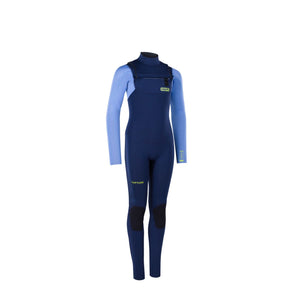 ION Capture 5/4 Front Zip Junioranzug, dunkelblau mit hellblauen Ärmeln, Neoprenanzug von vorne