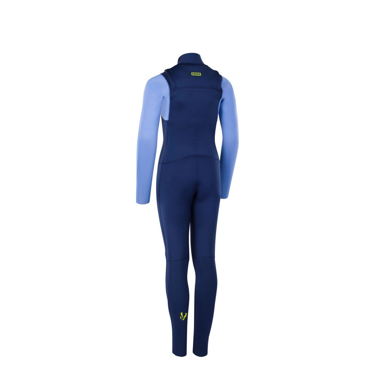 ION Capture 4/3 Front Zip Neoprenanzug Junior, dunkelblau mit hellblauen Ärmeln, Rückansicht