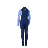 ION Capture 4/3 Front Zip Neoprenanzug Junior, dunkelblau mit hellblauen Ärmeln, Rückansicht