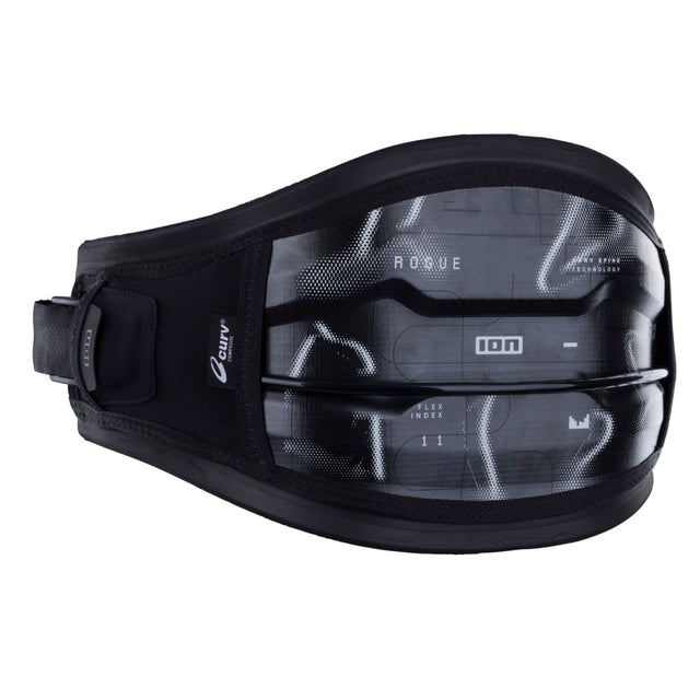 ION Rogue 2026 Kitesurfing-Trapez schwarz mit grauem Neoprene-Rückenpanel, Seitenansicht
