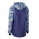 ION Neo Hoody Lite Women 2026 Neopren-Kapuzenjacke in Dunkelblau mit Tie-Dye-Ärmeln, Rückansicht