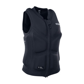 ION Lunis Vest Full Padded 2026 schwarze Prallschutzweste mit Reißverschluss, Frontalansicht