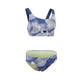 ION Sportkini Damen 2026 zweiteiliger Badeanzug blau mit Blumenmuster, Frontalansicht