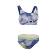 ION Sportkini Damen 2026 zweiteiliger Badeanzug blau mit Blumenmuster, Frontalansicht
