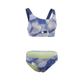 ION Sportkini Damen 2026 zweiteiliger Badeanzug blau mit Blumenmuster, Frontalansicht