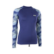 ION Lizz LS 2026 Damen Langarm-Neoprenshirt dunkelblau mit gemustertem Ärmel, Frontansicht