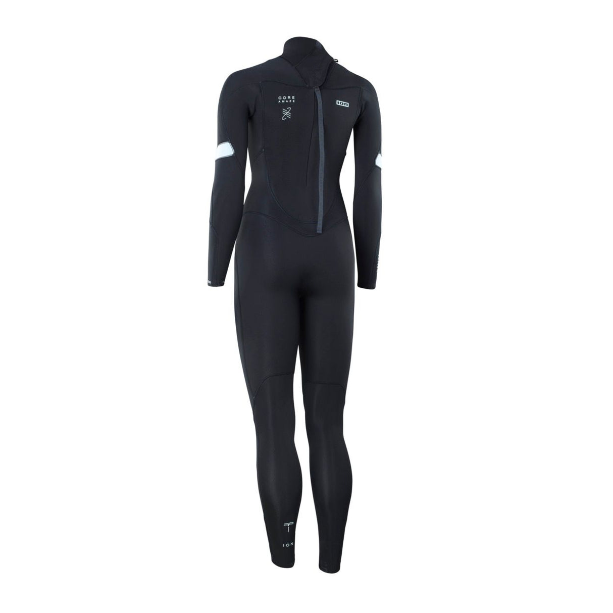 ION Amaze Core 5/4 Back Zip Neoprenanzug Damen schwarz mit weißen Armstreifen, Frontansicht