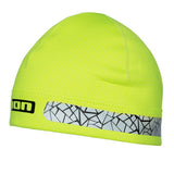 ION Safety Neopren Beanie 2026 in Neongelb mit reflektierendem Muster, Frontansicht