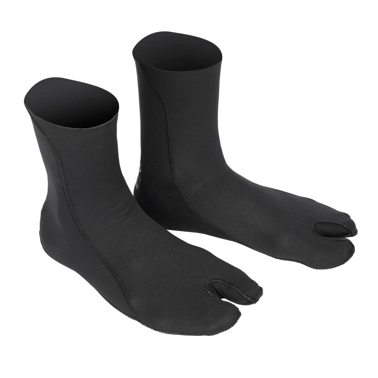 ION Plasma 0.5 Neoprensocken in Schwarz, 2er-Paar mit verstärkter Zehenpartie, Frontansicht