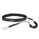 ION Wing SUP Leash Core Coiled Hip 2024, schwarzes Neopren-Hüftgurt-Leash mit spiralförmigem Kabel und Befestigungsschlaufe