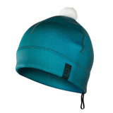 ION Neo Bommel Beanie 2026 Mütze in Petrol mit weißem Bommel und Kordelzug, Seitenansicht