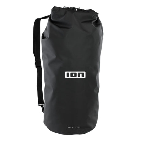 ION Dry Bag 2026 schwarzer Wasserdichter Rucksack mit Rollverschluss und gepolsterten Schultergurten, Frontansicht