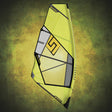 Patrik 4-Wave LTD Kiteboard in Neongelb mit schwarzen Kanten, Draufsicht, Kunststoff-Konstruktion mit geometrischem Design