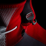 ION Collision Vest Element Side Zip 2026 rot-schwarz mit Seitenreißverschluss, Detail der Schutztechnologie und Mesh-Einsätze