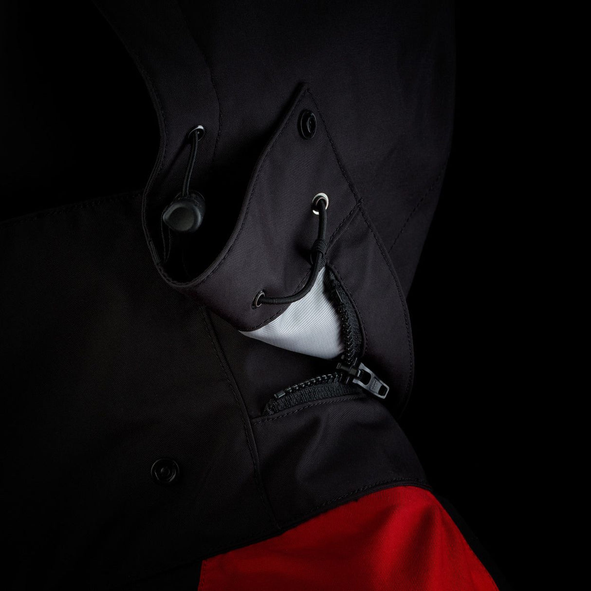 ION Collision Vest Element Side Zip 2026 schwarz, Seitenlansicht mit Seitenzipfunktion und Polsterung sichtbar